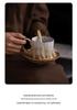 French Retro Ceramic Coffee Cup and Saucer Set with Ice Cream Bowl and Creative Leaf Design