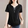 Summer New Plus Size Women's Half-sleeved Tops Loose and Comfortable Mid-length Short-sleeved T-shirt Mom Wear