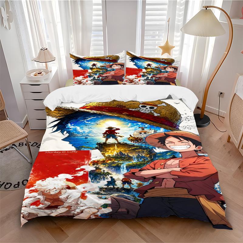 One Piece Bedding 3 Piece Set HD Print Duvet Cover Pillowcases for Teens Adult Bedroom Decoration Christmas Gift C315