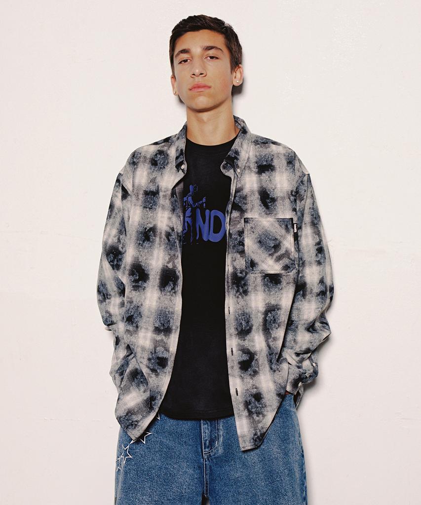 WKNDRS Checkered Bleach Shirt (Black)