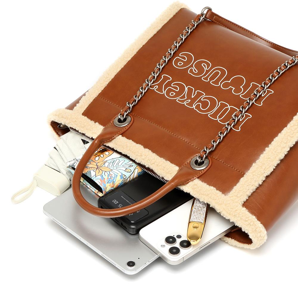 New Disney Mickey Series PU Shoulder Bag, Handbag Regular Women's Brown BMK-72148K