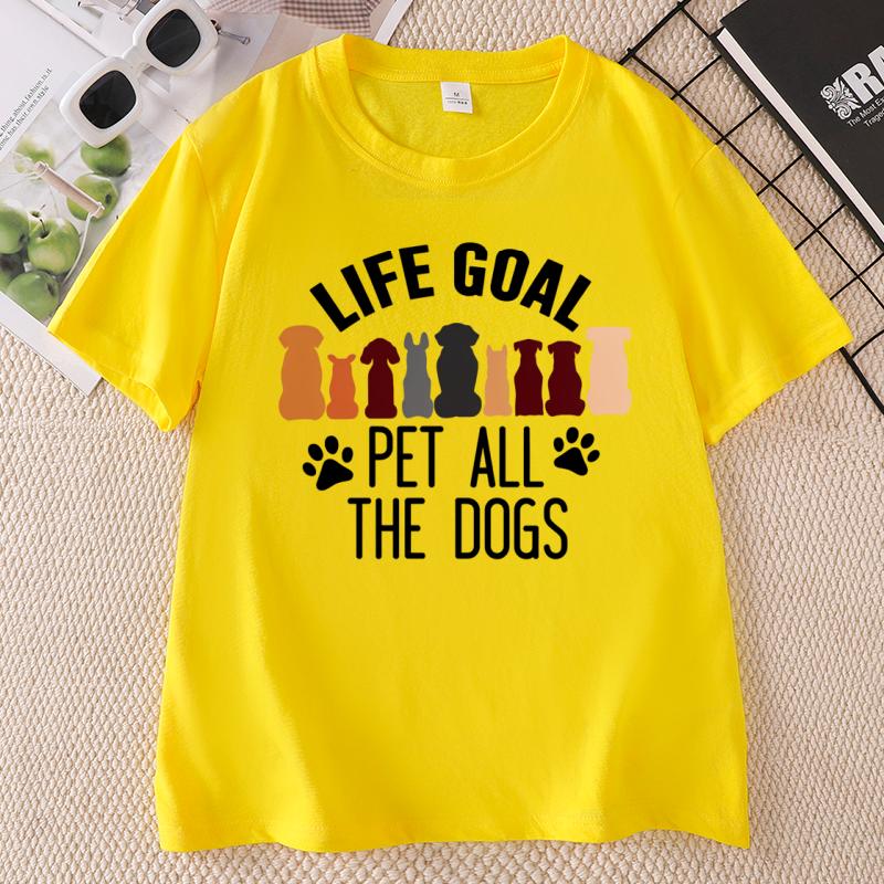 Animal Lover Tshirt Unisex Unisex Causal Printed Tshirt Life Goal Pet All The Dogs T Shirt Paw Crew Tshirt Casual Round Neck Tees