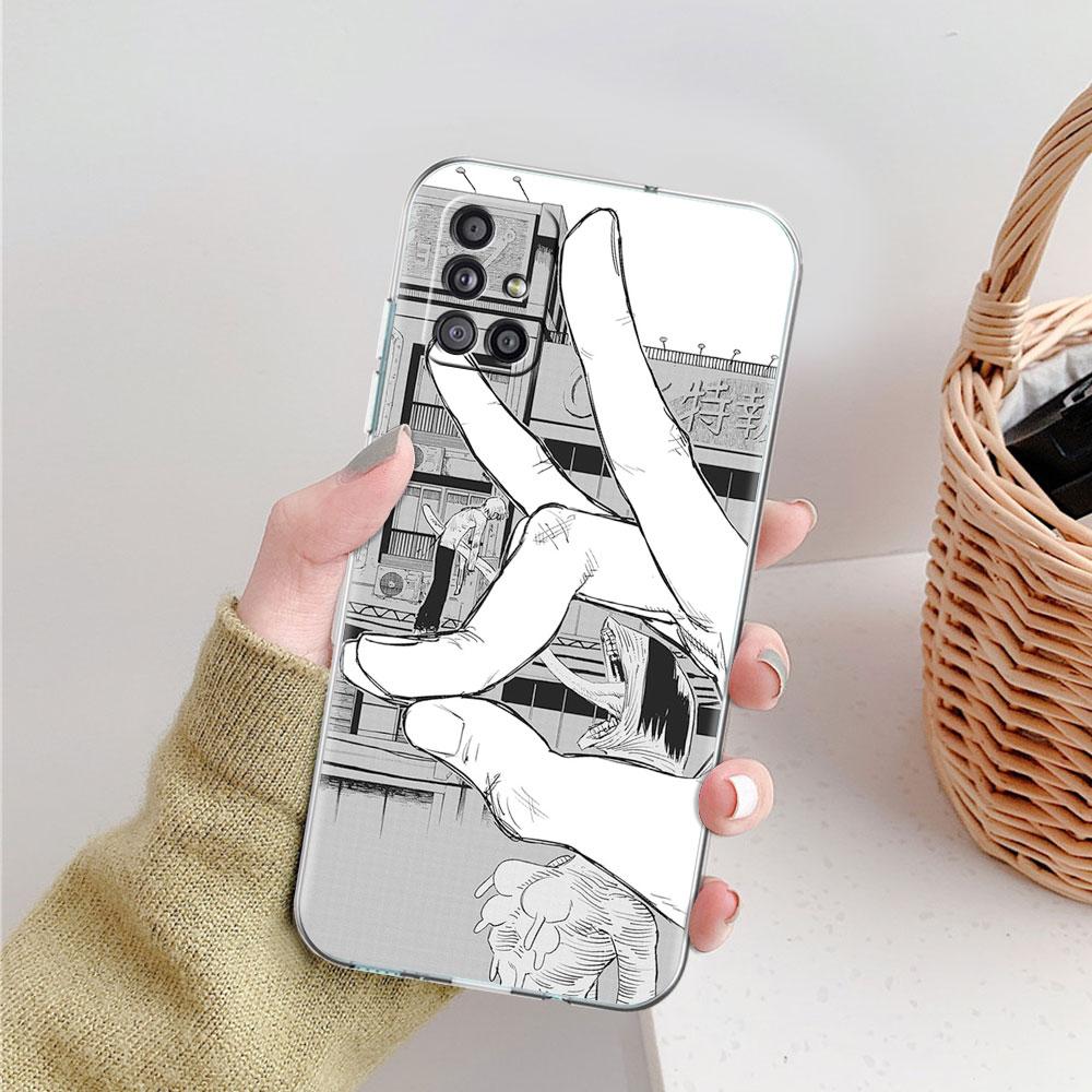Clear Soft Case For Samsung Galaxy A51 A12 A21s A71 A31 A52 A32 A02s A22 A11 A72 A41 Shockproo Phone Cover Chainsaw Man Fundas