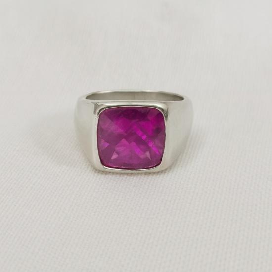 

Pink Tourmaline Signet Ring: 925 Sterling Silver Cushion Cut Handcrafted Gemstone Jewelry 12 серебряный