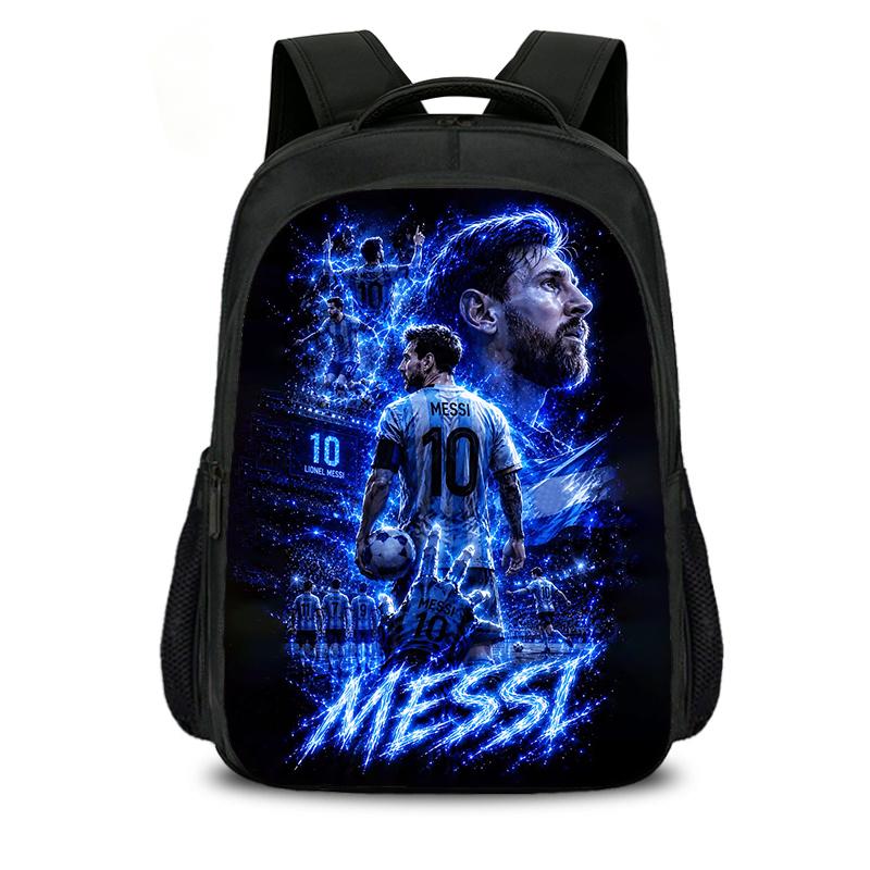 Leer, Reis Schooltassen Voetbal Sport Grote Capaciteit Boekentas M-Messi Dubbellaags Rugzak Voetbalster Rugzak