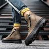 Men's Leather Boots High-top Casual Shoes Large Size Shoes for Men