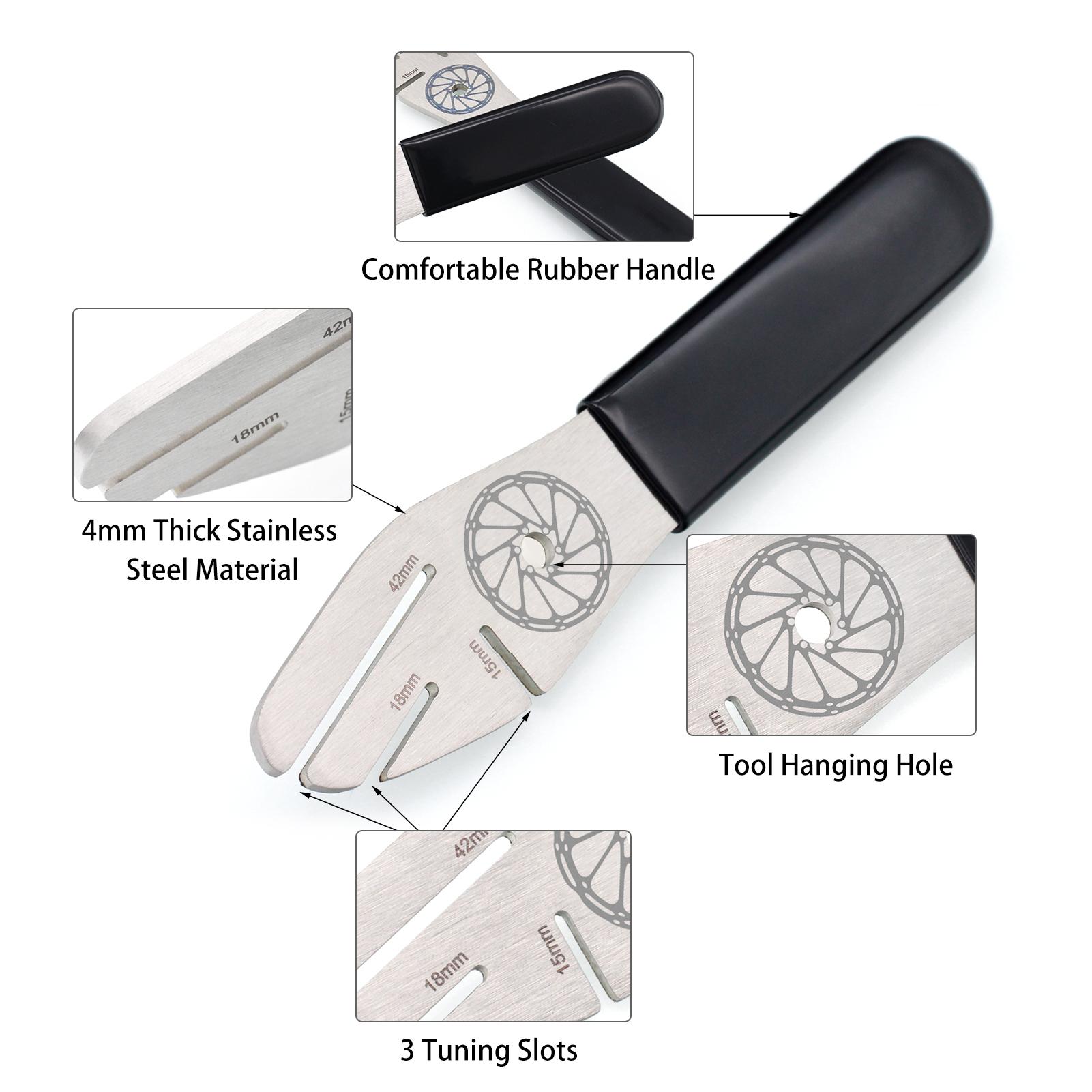 

Rotor Truing Fork Brake Wrench with Disc Brake Pads Rotor Alignment Tool Set