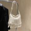 Casual Tassel Design Pu Shoulder Bags for Women Vintage Solid Color Ladies Crossbody Tote Bag Large Capacity Female Handbags