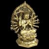 Tibet Buddhism Brass 18 Hands Maha Cundi Bodhisattva Buddha Goddess Statue Height 26cm