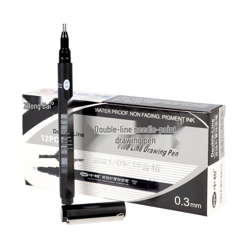

Zhongbai SA733 Double-Line Needle Tube Drawing Pen for Civil Engineering and Architectural Design Size 1 чёрный