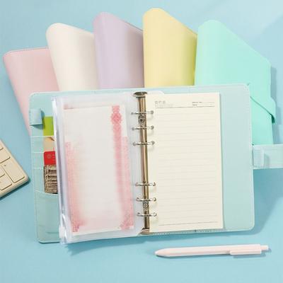 Macarone Color Loose-Leaf Notebook Pu Leather Planner Organizer  Office Stationery Supplies