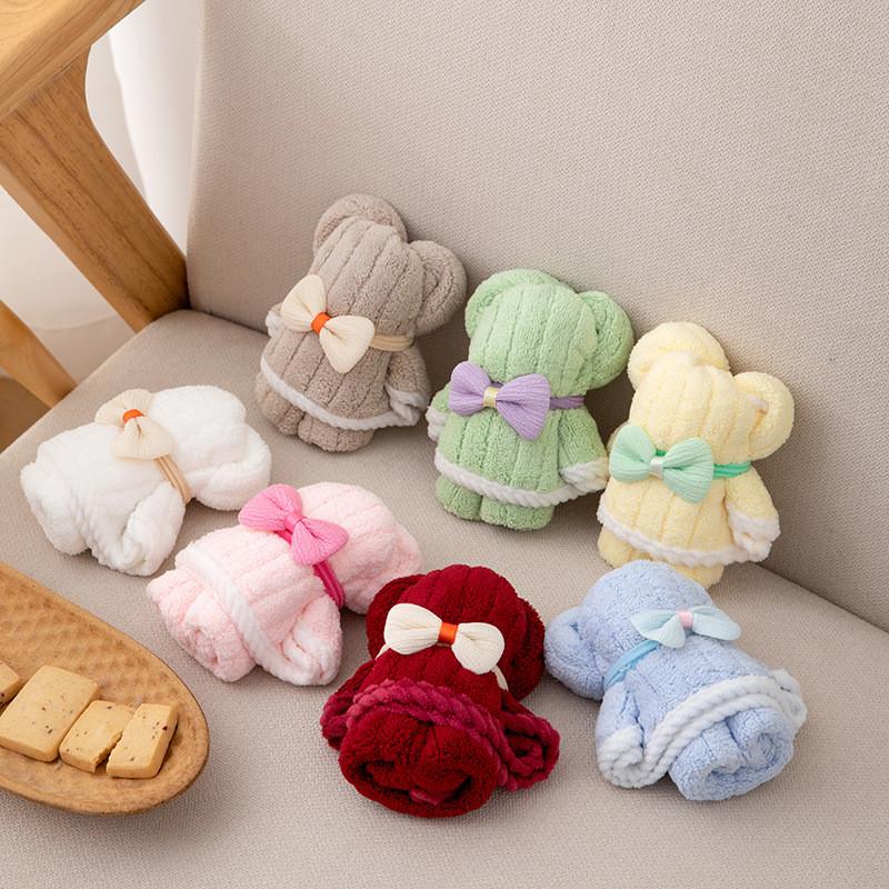 Coral Fleece Bear Gift Towel With Soft Touch For Wedding And Holiday Celebrations
