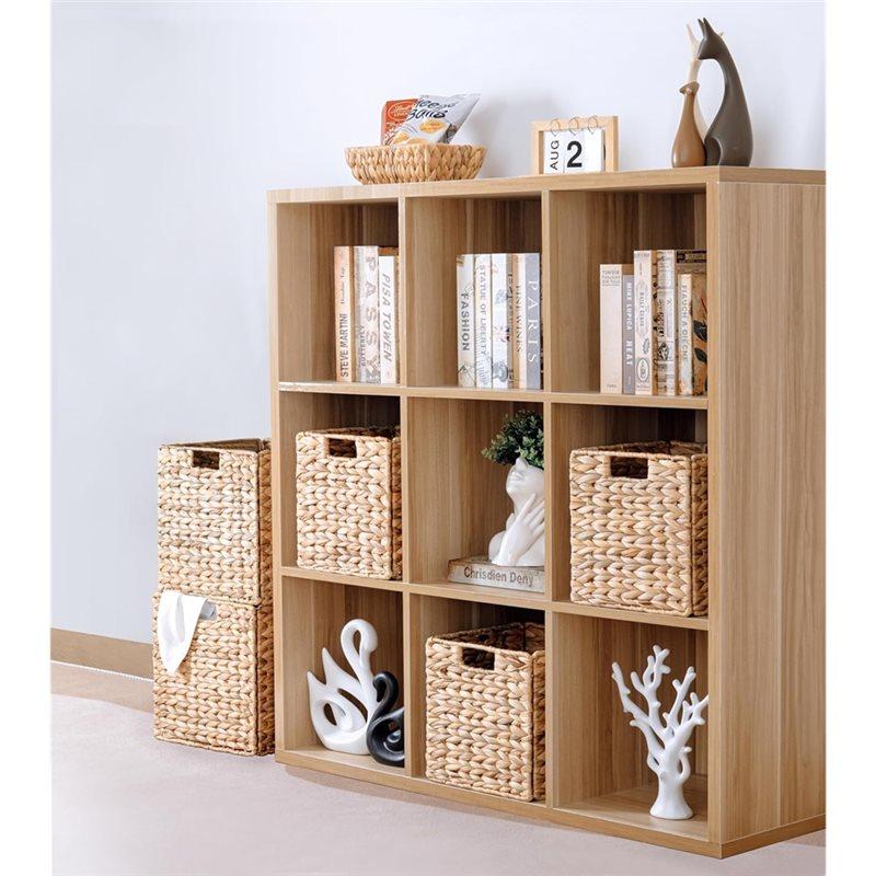 Square Wicker Baskets Cube Storage Bins, Water Hyacinth Hand-Knitting Storage Baskets, 1 Pcs Storage Basket Convenient