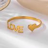 New stainless steel ove love bracelet women's fashion versatile titanium steel open fashion bracelet