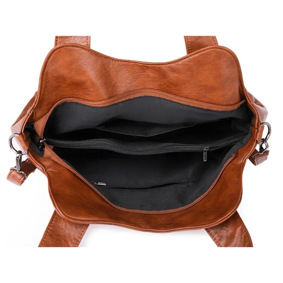 Solid Color Fashi Women Handbags Soft Leather Tote Bag Casual Big Crossbody Bags for Women New Shoulder Messenger bags Bolsa