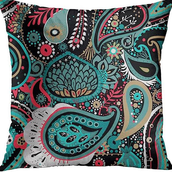 Home Decor Colorful Paisley-Patterned Decorative Pillow Covers Pattern Cushion Cover Suitable For Sofa Bedroom Car Pillow Cover