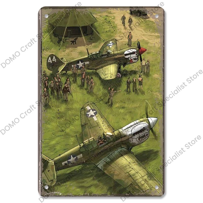 Airplane Poster Metal Tin Signs Vintage Model Plane Meeting Aerien Metal Plate Wall Decor Bar Club Garage Home