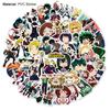 50Pcs Decals Anime My Hero Academia Printing Luggage Decoration Waterproof Cartoon Removable DIY Stickers for Laptop