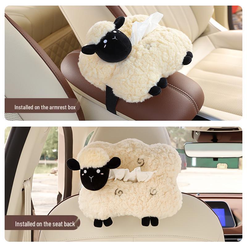 Cartoon Hanging Car Tissue Box - Cute Decorative Pull-out for Armrest
