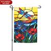 Spring Summer Dragonfly Garden Flag, Dragonflies Stained Glass Yard Flag for Outdoor Decor, Flags for Holiday Seasonal Outside Decorations, Spring Out