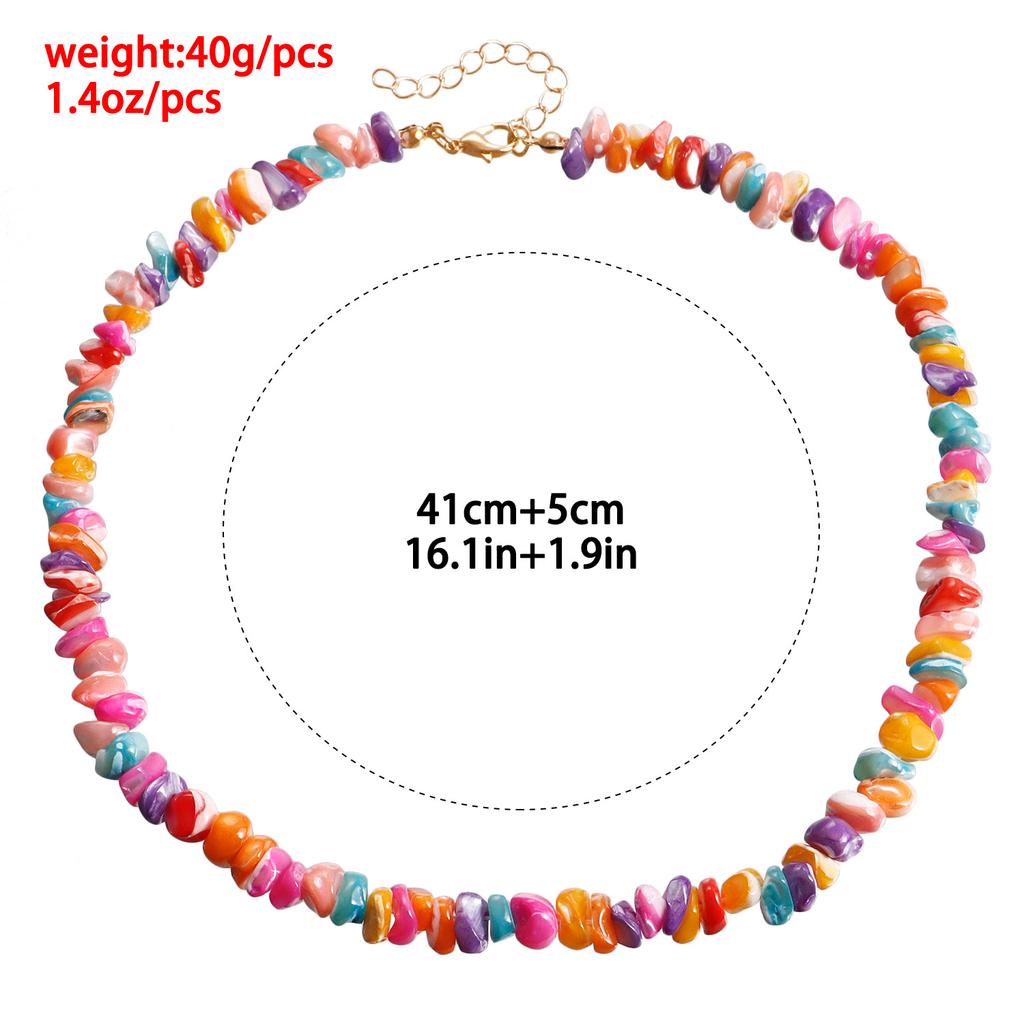 Special-Shaped Colorful Shell Necklace Female Simple Sexy Collarbone Chain, Retro Elastic Rope Bracelet