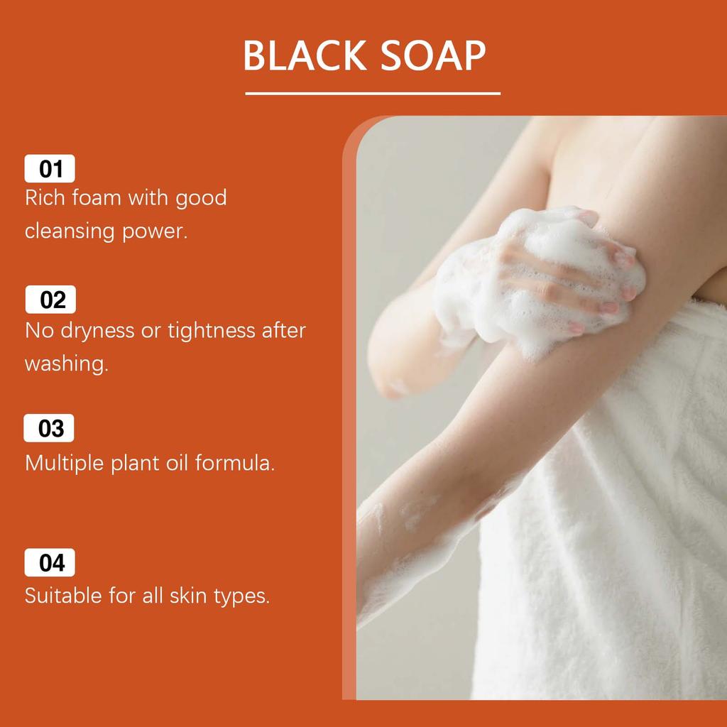 African Black Soap, Gentle Cleansing, Moisturizing & Refreshing, Clean Skin with Rich Fine Lather, Easy to Rinse, Full Body Use