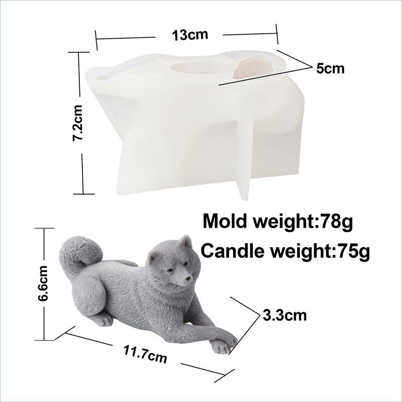 3D Dog Cat Silicone Candle Mold Multi Style Lovely Animal Pets Schnauzer Shiba Inu DIY Gypsum Soap Ice Baking Mould Home Decor