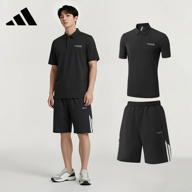 Adidas Men s Quick-Dry Running Suit чёрный
