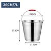 Stainless Steel Ice Bucket Thickened Water Pail Durable Trash Can  Bar
