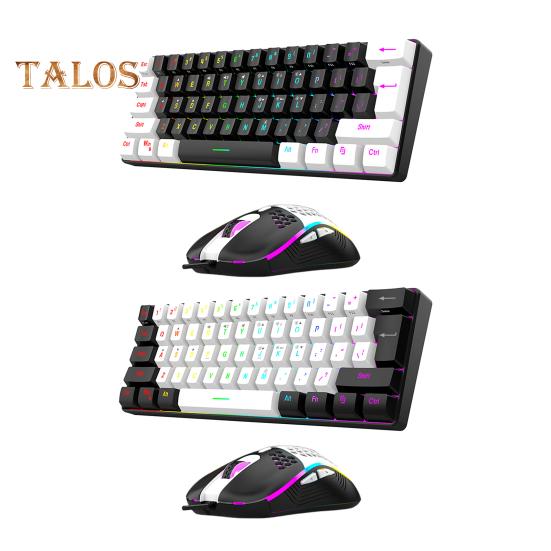 Wired Mechanical Gaming Keyboard with RGB Light Universal 61 Keys Mini Wired Office Keyboard Mouse Kit