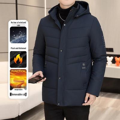 Kältebeständige Baumwolljacke für Herren mit abnehmbarer Kapuze - Verdickte, Warme Herbst-/Winter-Oberbekleidung