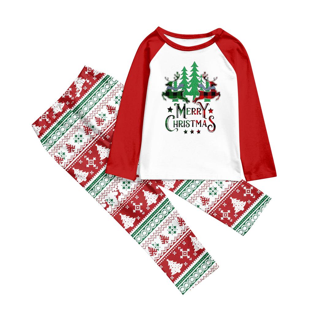 Family Matching Print Sets Pajamas Loungewear Outfits Family Matching Long Sleeve Tops+Pants Set