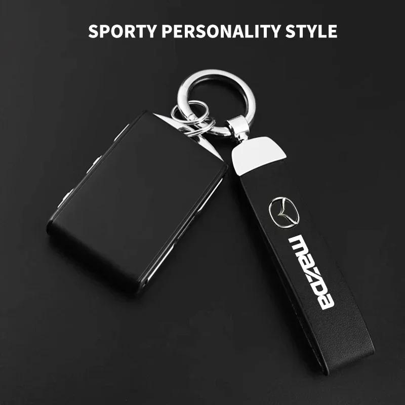 3D Metal/Leather Car Keychain for Mazda 3 6 CX5 2 CX3 CX9 MX5 RX8 Axela Demio Atenza MS GJI GH BK Key Chain Rings Accessories