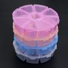 Scatola Portaoggetti Rotonda a 8 Scomparti in Plastica Trasparente per Gioielli, Oggetti Vari, Espositore per Orecchini, Perline Sfuse, Accessori