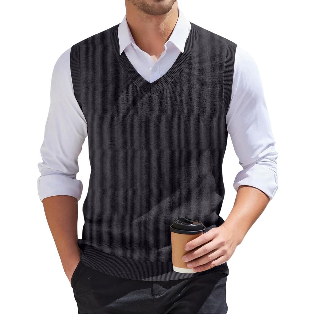 Men's V-neck Vest Sleeveless Knitted Pullover