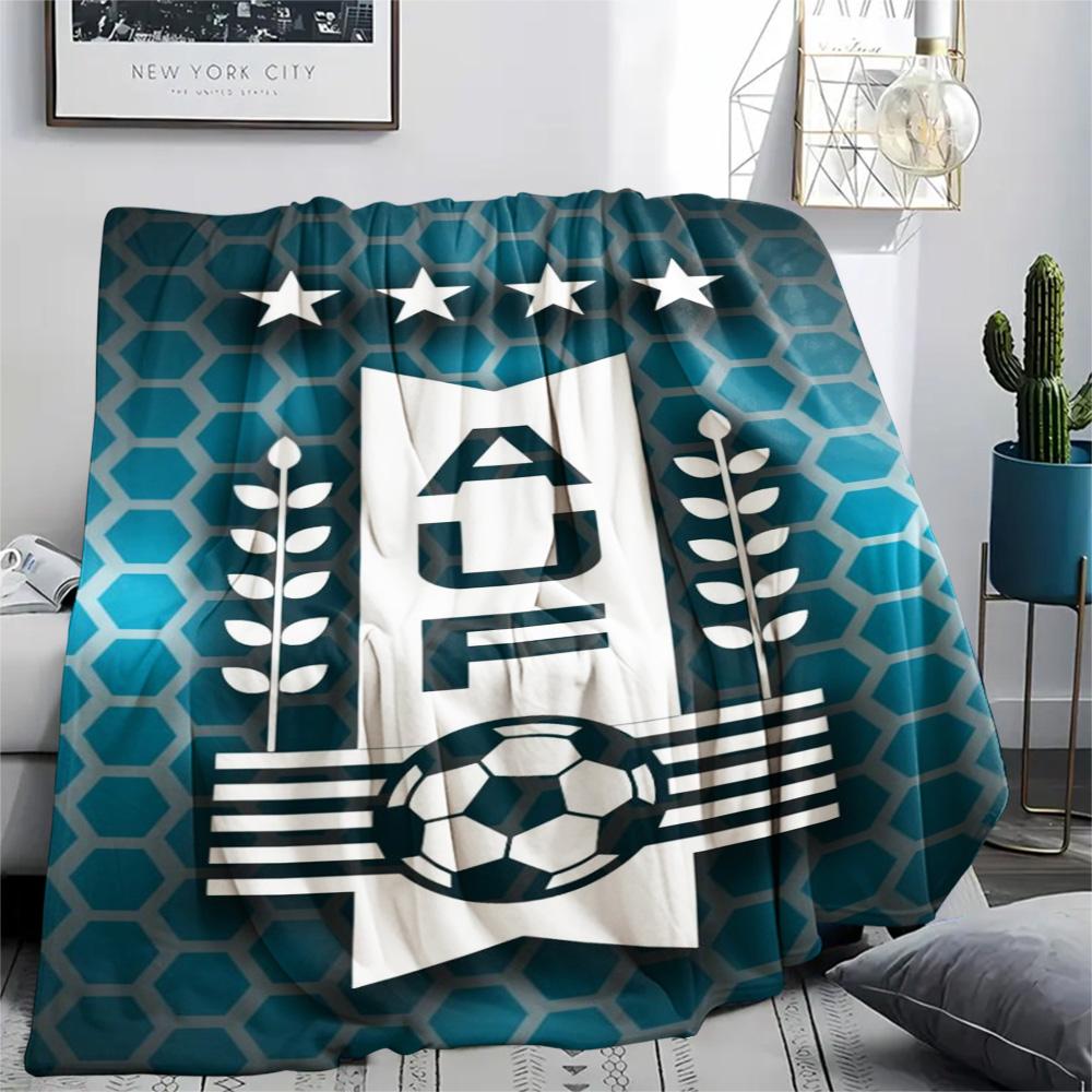 1Pc AUF Logo Uruguay Print Flannel Blanket High Quality Warm Comfortable Cover for All Seasons Perfect for Gifts Home Decor