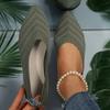 Pointed Toe Flat Shoes Women Office Boat Solid Color Knitted Slip On Shoes Casual Breathable Ballet Flats Women Shoes Loafers