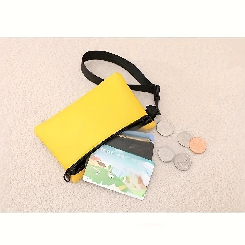 Mini Bolsa Transversal Feminina com Alça de Pulso - Bolsa Compacta com Zíper, Porta-Chaves, Organizador de Maquiagem Feminino, Mini Bolsa, Armazenamento de Pequenos Itens, Design Simples