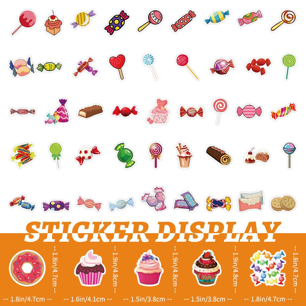 100 naklejek z kreskówkowymi lizakami do ozdabiania laptopów, torebek, uchwytów bagażowych, wodoodporne naklejki dla dzieci