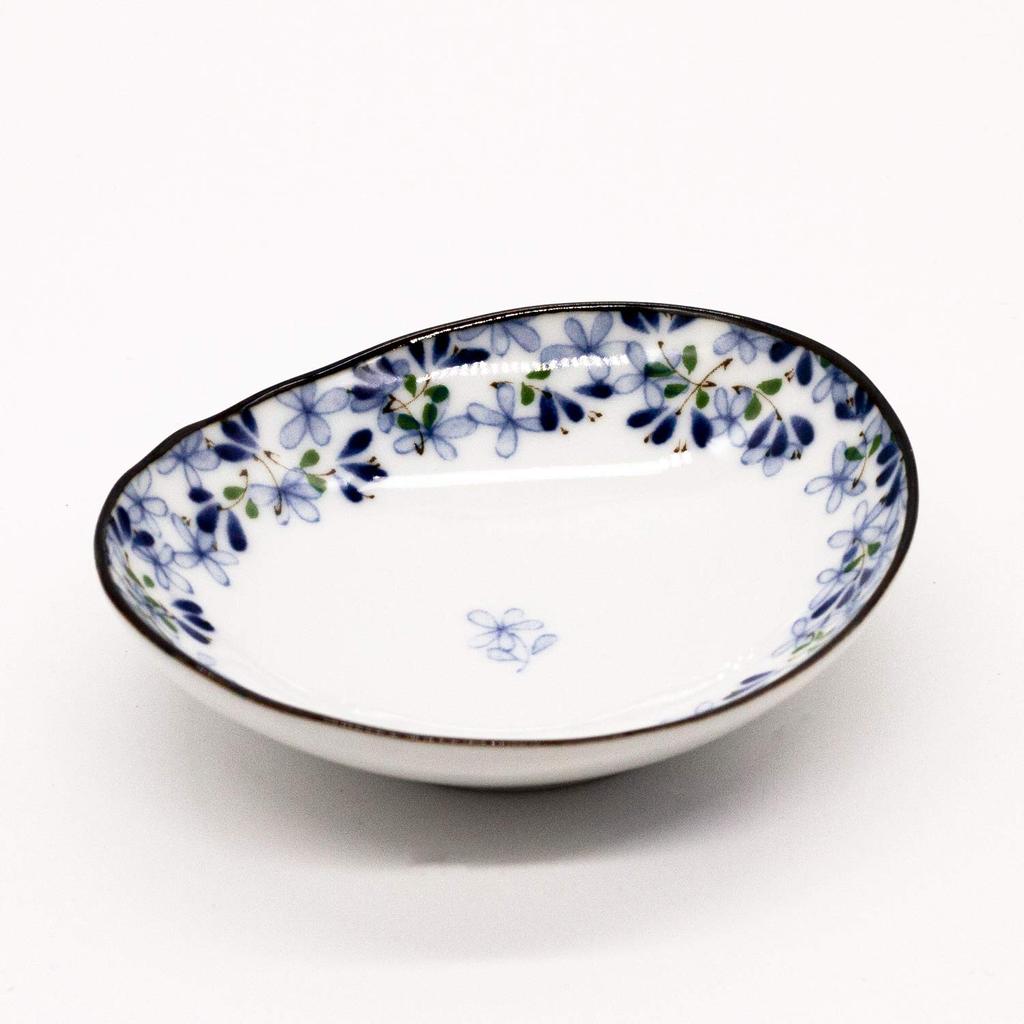 Mino Ware Oval Small Plate Diameter 11cm Set of 5 Mebae Made In Japan 508-06