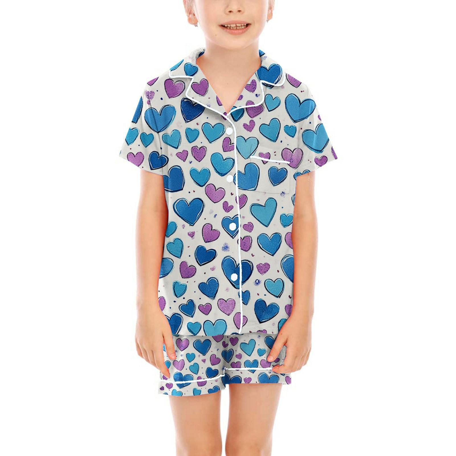 

Детские пижамы, модная рубашка из двух предметов, комплект с шортами, мягкий праздничный комплект повседневной одежды 130 синий