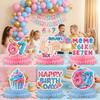 Colorful Six Seven Party Decor Ice Cream Theme 67 Honeycomb Ornaments  Birthday Party