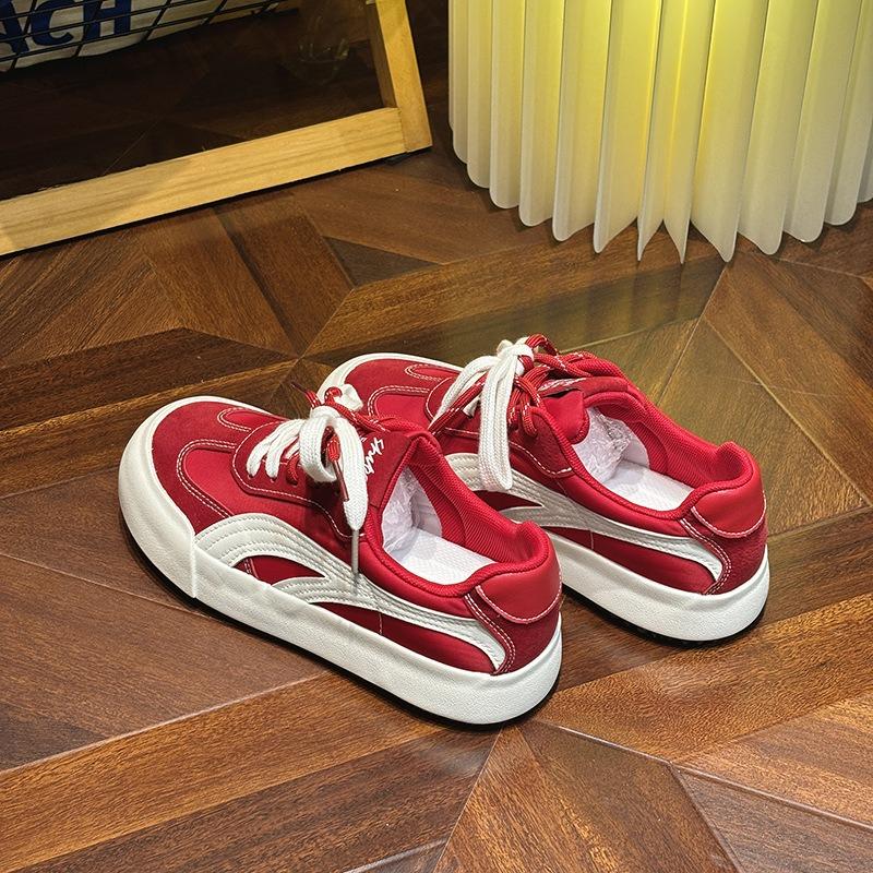 6 red niche design board shoes women's trendy retro platform versatile casual sports shoes