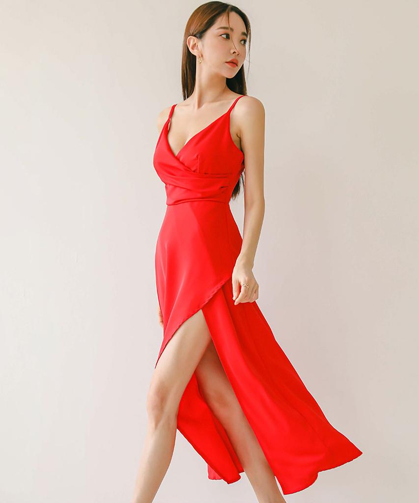 Bendis Peach Slit Dress