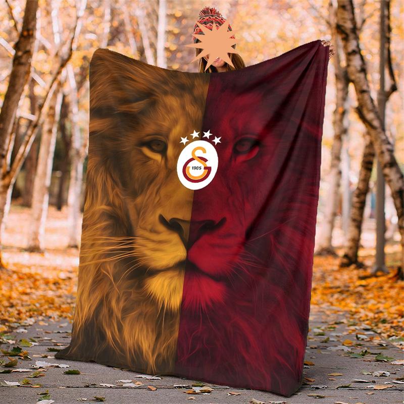 Galatasaray Flannel Blanket Soft Warm All-Season Throw, Design for Camping, Car Travel, Hiking Sofa, Bed, Office Perfect Gift for Parties