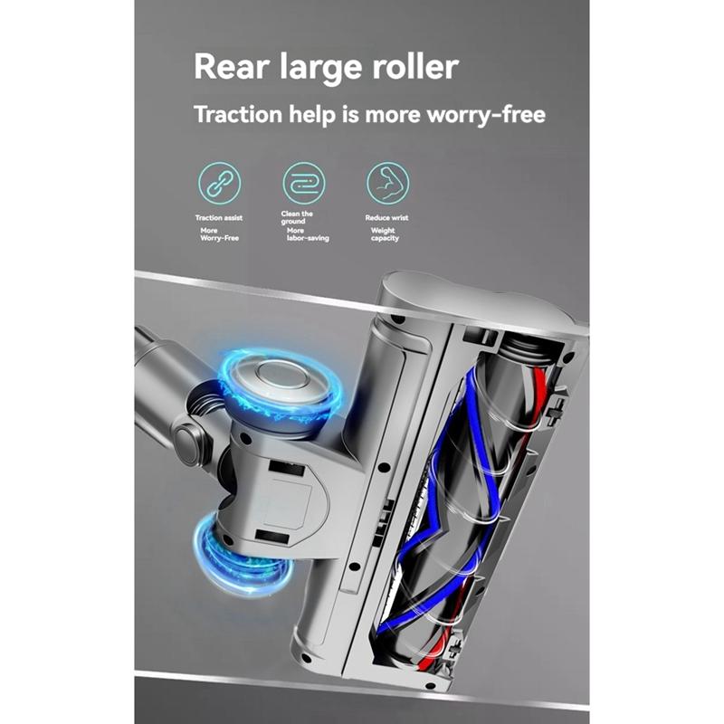 Vacuum Attachment For Dyson V10 Slim V12 Slim Floor Soft Roller Brush Head With LED Dust Lights For Hardwood Floor