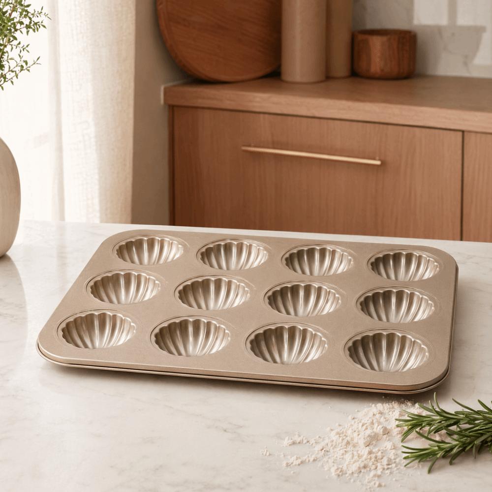 12 Cavity Cookie Tray Heat Resistant Madeleine Mold Cake Pan Professional Baking Mold  Desserts