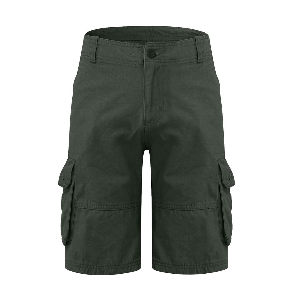 Men's OutdoorLoose Casual Pants Multi-Pocket Solid Color Cargo Shorts