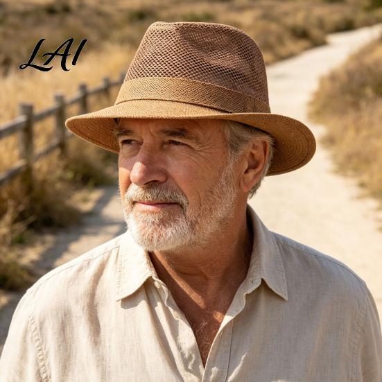UV Protection Summer Hat Men's Breathable Sun Hat Mesh Wide Brim Fishing Cap for Middle Waterproof Aged Lightweight Foldable Outdoor Beach
