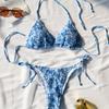 JYL Ethnic Style Halter High Grade Split Swimwear Soft Bikini for Tropical Beach Holiday Stay